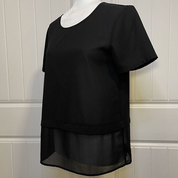 BLACK sheer Paper Crane blouse (0102) - Picture 2 of 4
